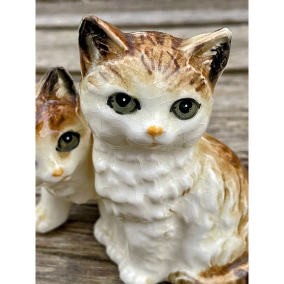 Vintage ceramic Orange Tabby Cat Mom Kitten Figurine - Picture 5 of 8